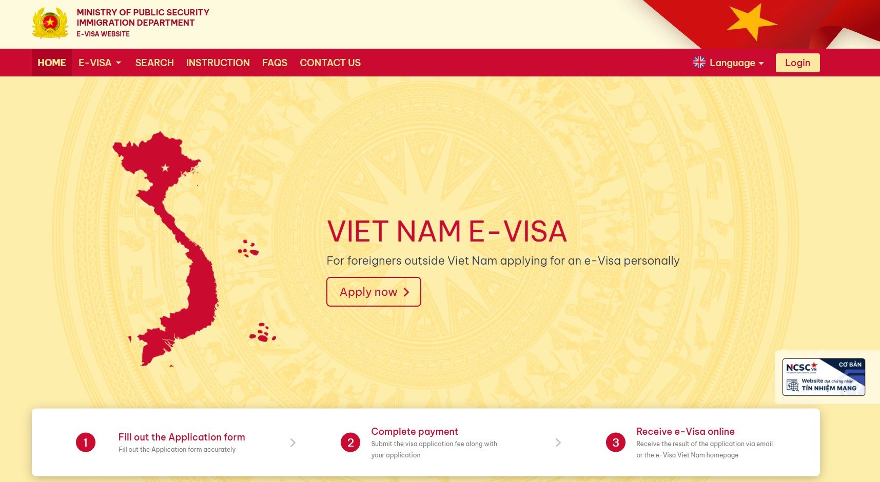 Vietnam e visa official website